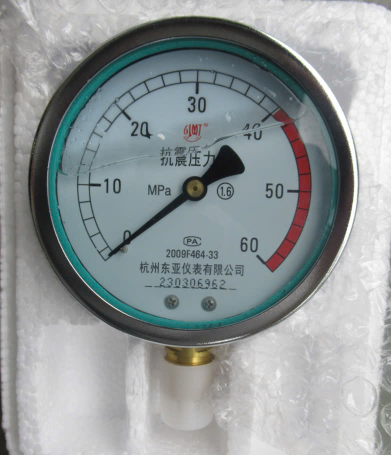 Đồng hồ áp suất dầu phi 100mm, 60Mpa chân ren M20*1.5