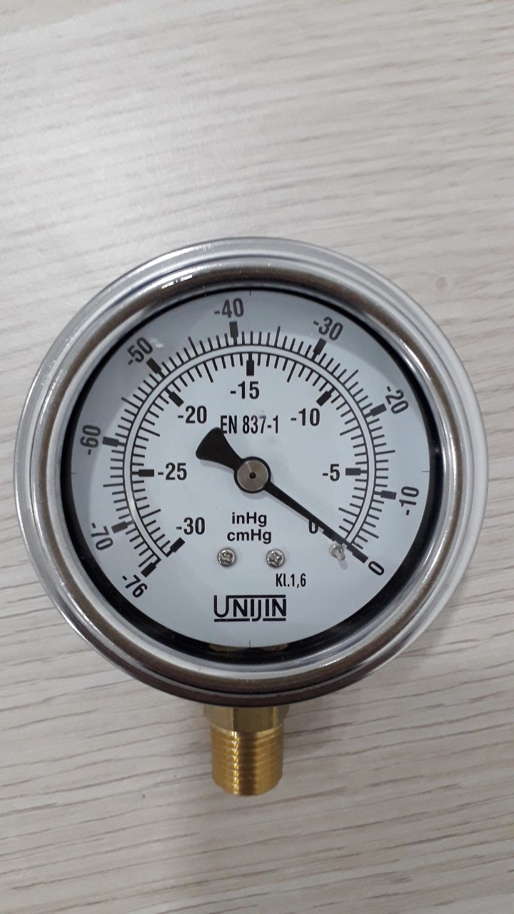 Đồng hồ áp suất hút Unijin -76cmHg - 0 bar