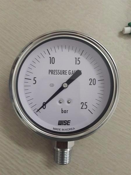 Đồng hồ áp suất Wise P255 mặt 100mm 0-25bar