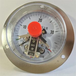 Đồng hồ áp lực 3 kim có dầu chân sau có vành mặt 100