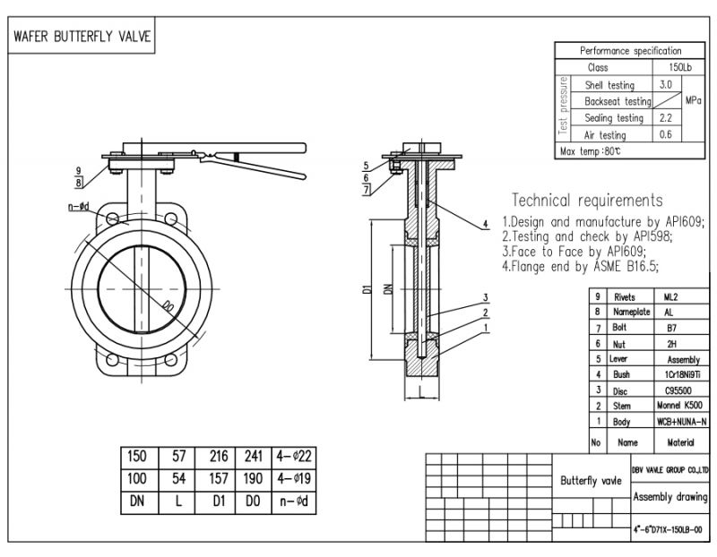 Van bướm tay gạt trung truốc dn150