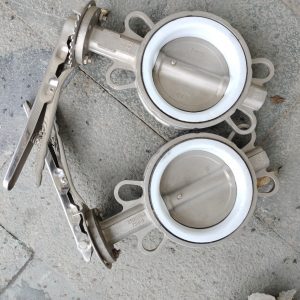 Van bướm tay gạt inox gioăng PTFE DN50