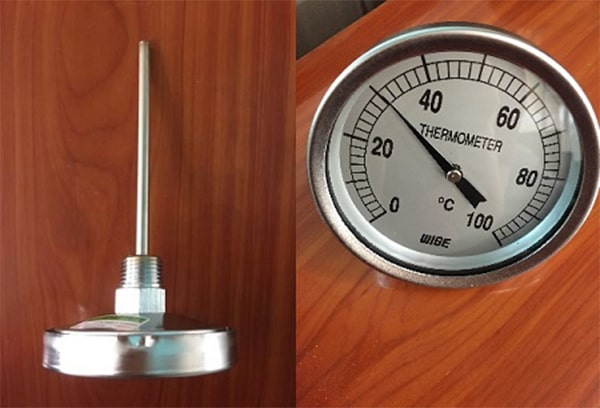 Đồng hồ đo nhiệt độ WISE dạng cơ kiểu chân sau.