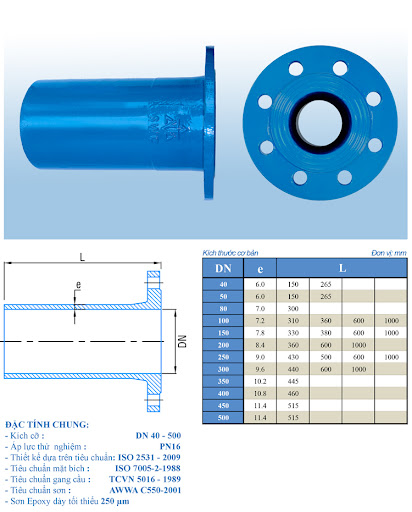 Thông số kỹ thuật nối bù BB,BU.