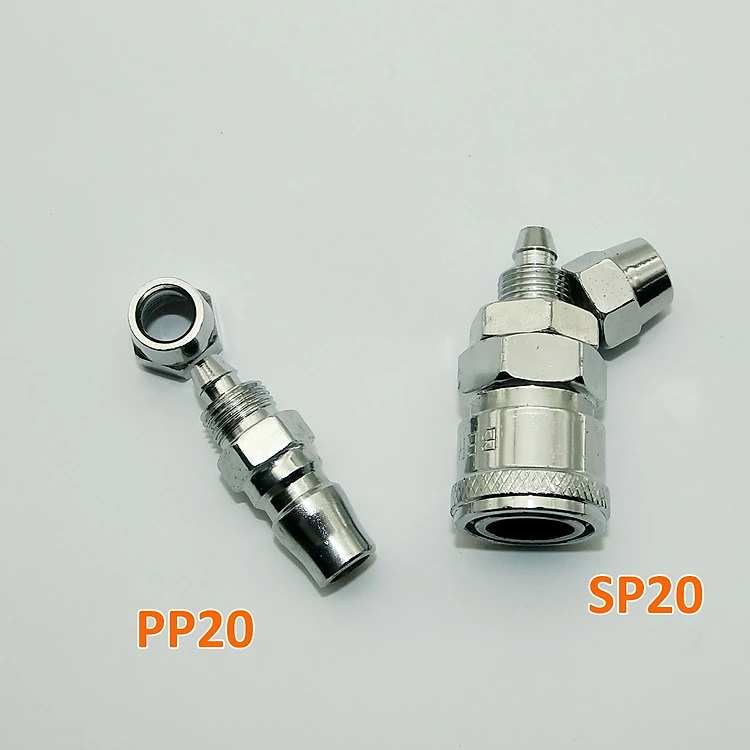 Đầu nối nhanh khí nén co dây SP20+PP20 (8 ly)