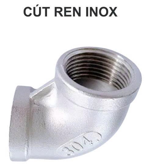 Cút ren inox 304 DN15