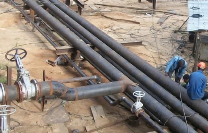 Ứng dụng chếch thép hàn DN125.